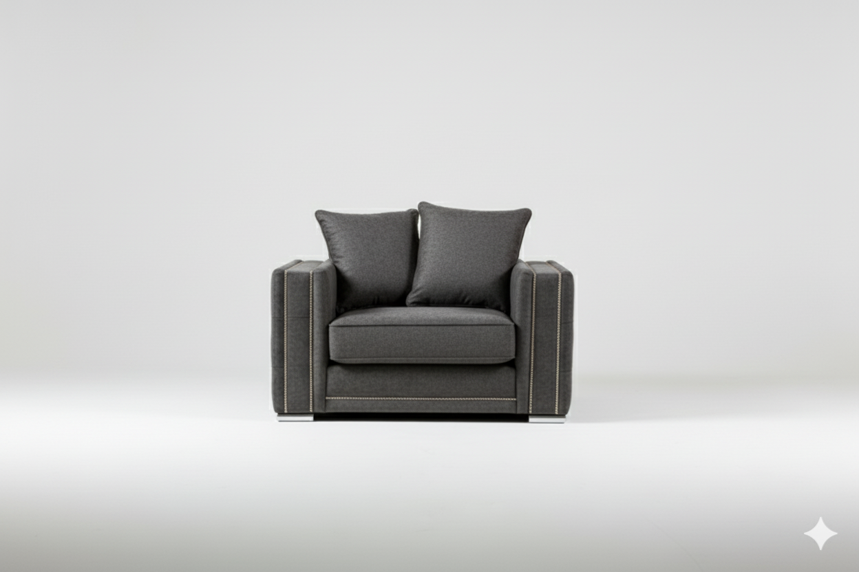 Alaska Simple Sofa | With Footstool