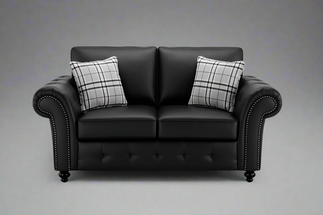 Oakland Leather Sofa | With Footstool