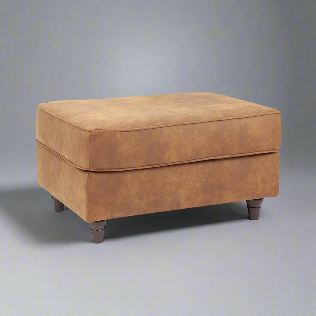 Oakland Leather Sofa | With Footstool