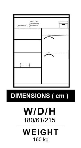 Nicole Sliding Door Wardrobe | Including Mirrors