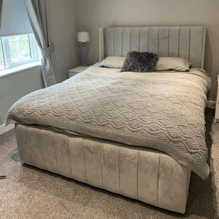 Panel Line Wing Ottoman Bed | Including Mattress