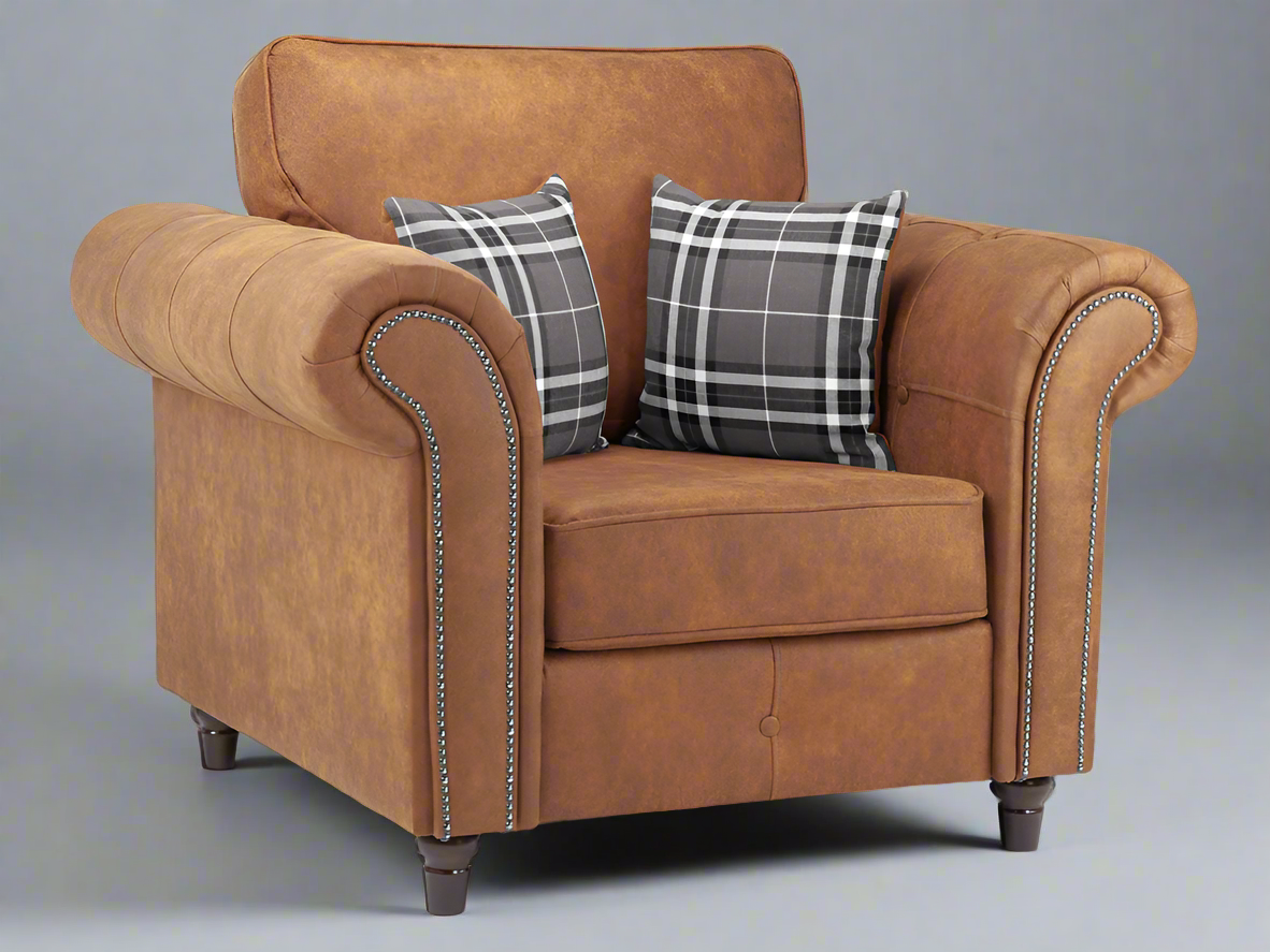 Oakland Leather Sofa | With Footstool