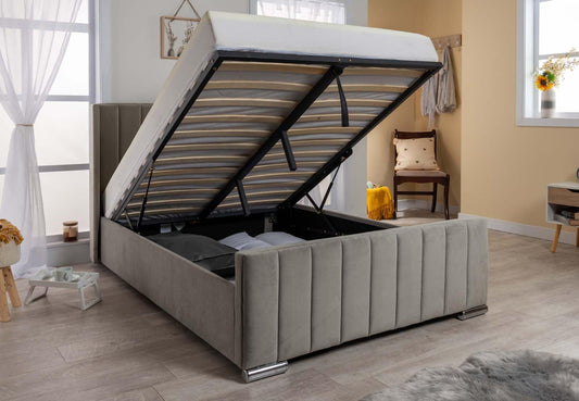 Panel Line Wing Ottoman Bed | Including Mattress