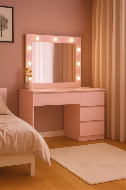 Dressing / Vanity Desk With Lights & Mirror