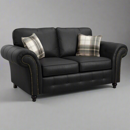 Oakland Leather Sofa | With Footstool