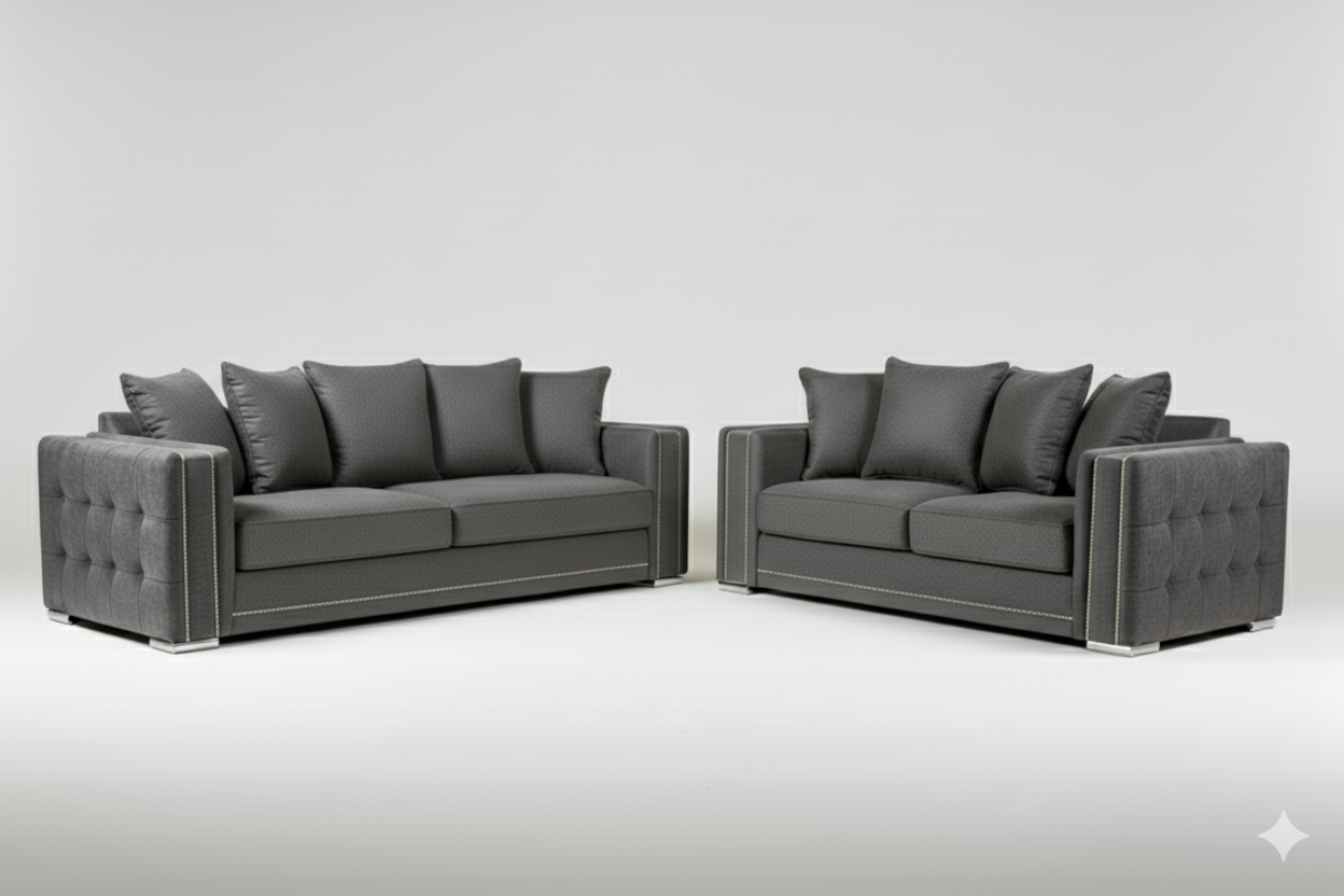 Alaska Simple Sofa | With Footstool