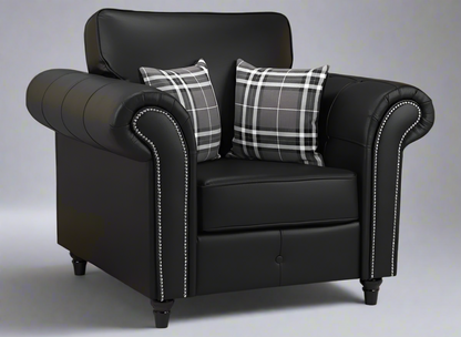 Oakland Leather Sofa | With Footstool