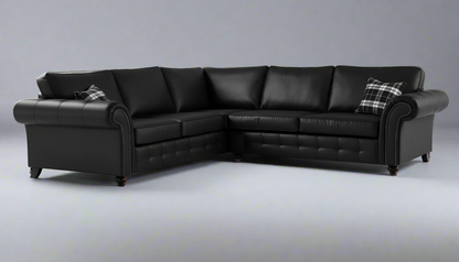 Oakland Leather Sofa | With Footstool
