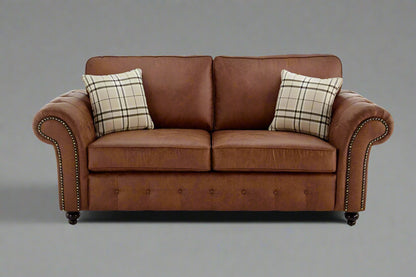 Oakland Leather Sofa | With Footstool