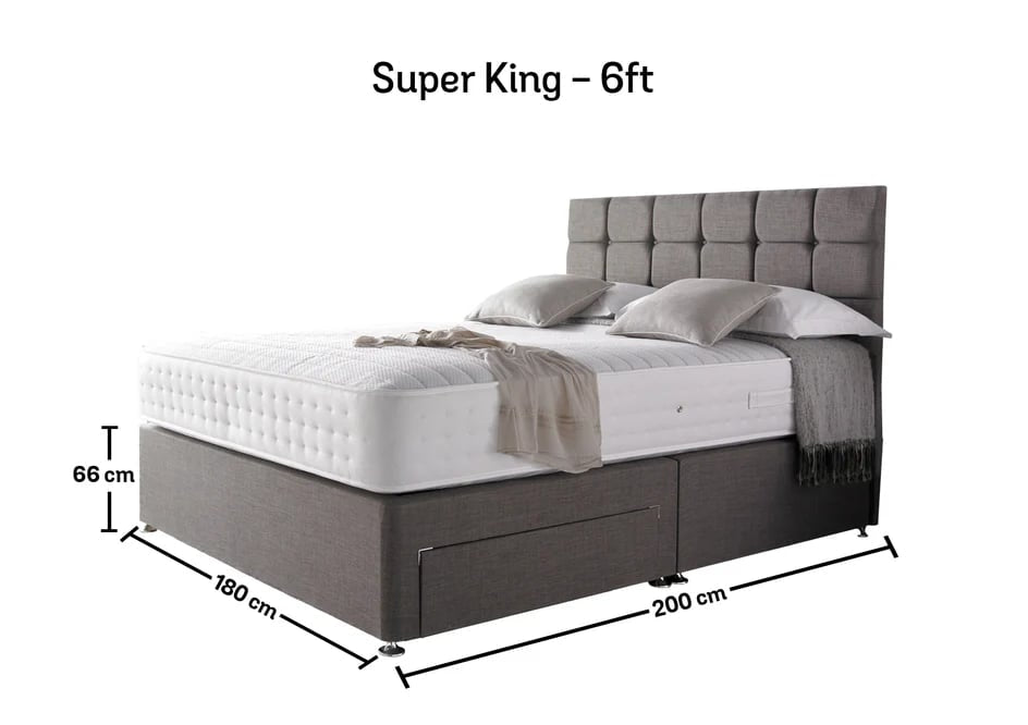 Divan Super King Size Bed 6ft | Including Mattress & Headboard