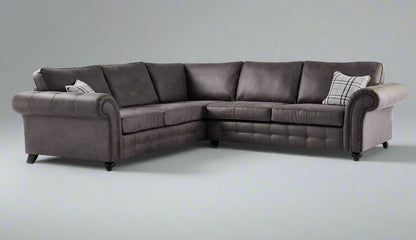 Oakland Leather Sofa | With Footstool