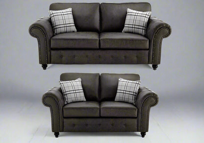 Oakland Leather Sofa | With Footstool