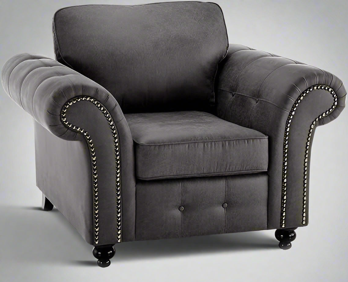 Oakland Leather Sofa | With Footstool