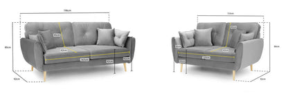 Zinc Sofa | Including Footstool